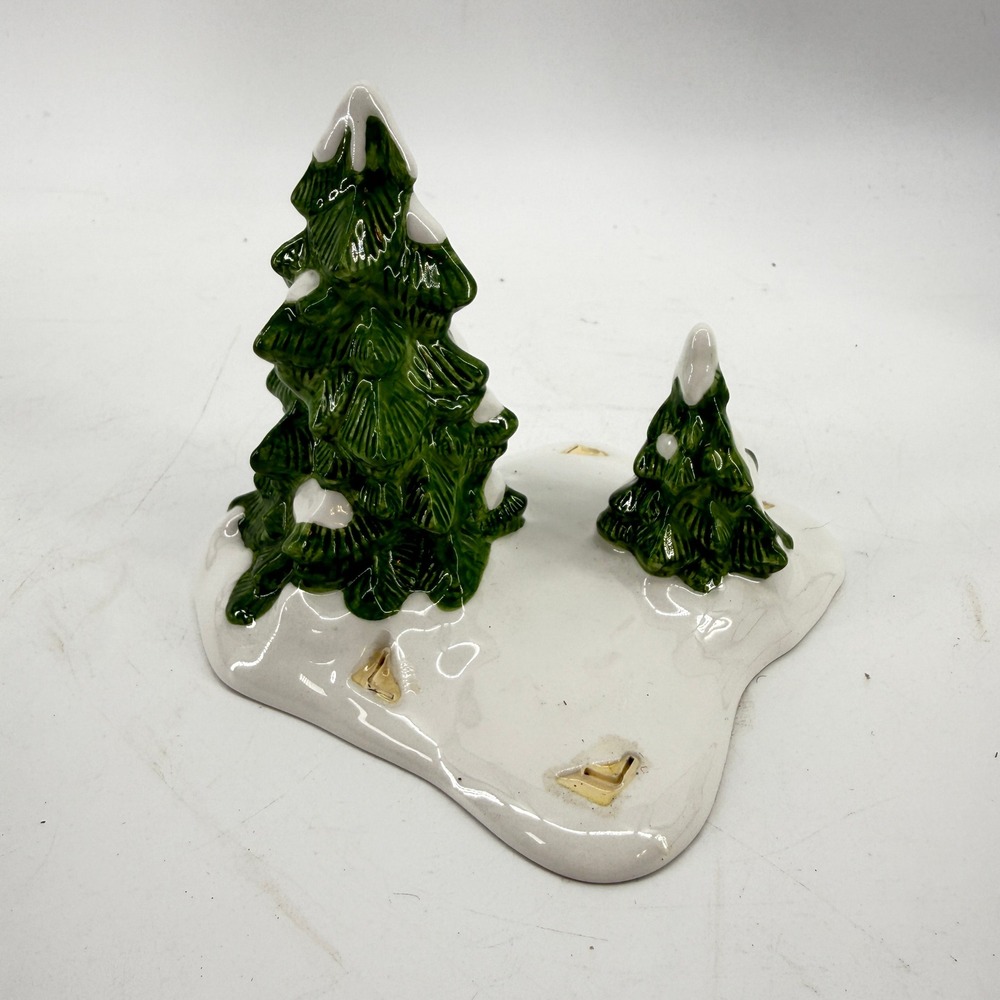 Dept 56 Uptown Fordโ Licensed Covered Trees Figurine Green White Ceramic Decor